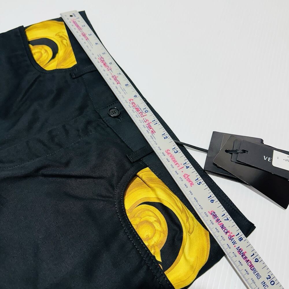 Versace Pants Men IT 52/ US 36 Black Barocco Cotton Twill Straight Leg NWT $900 - Picture 11 of 14